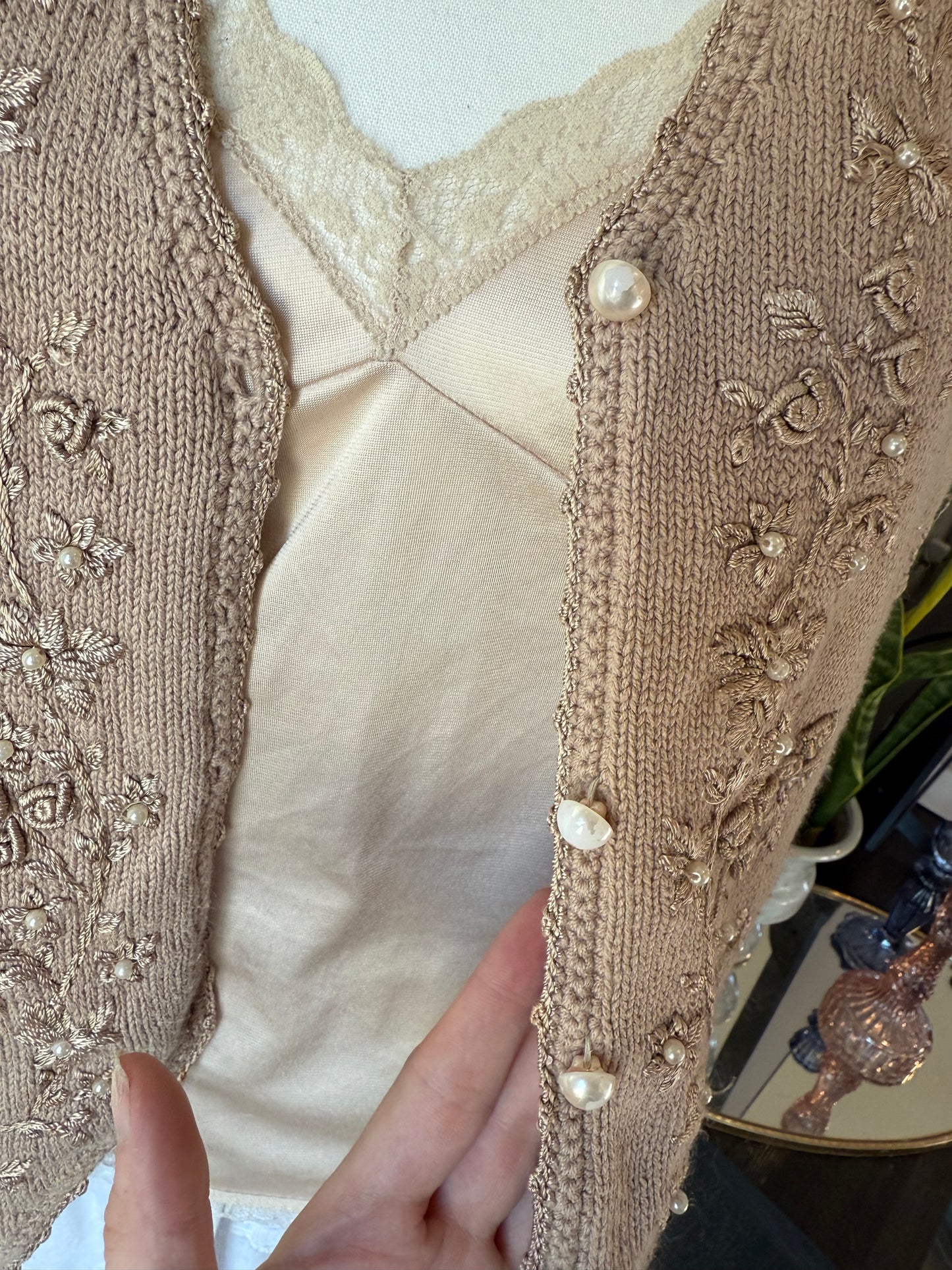 Brown Embellished Vest
