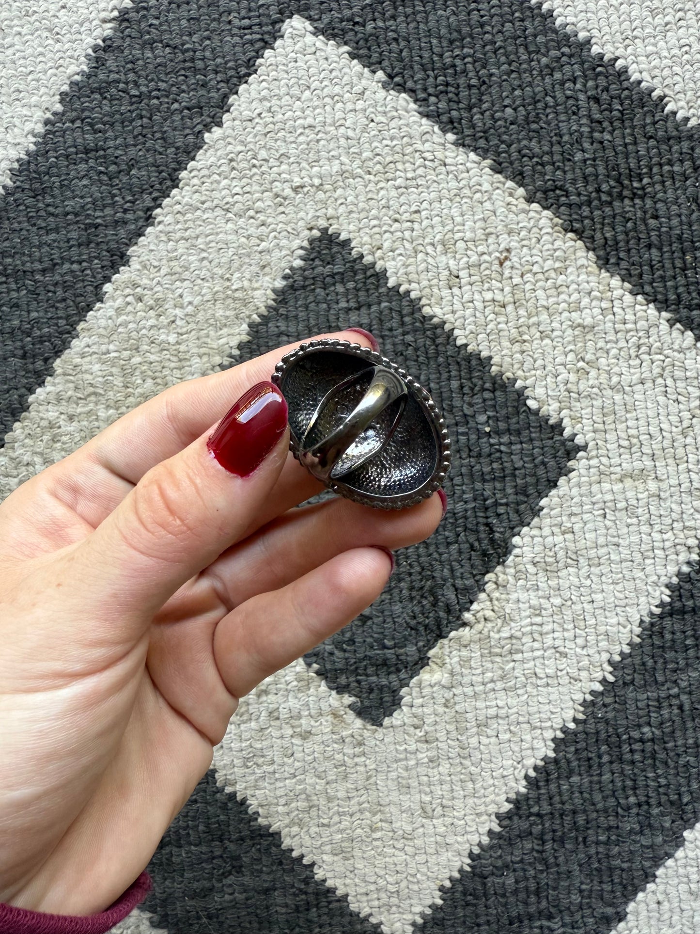 Red Rhinestone Egg Ring (7.5)