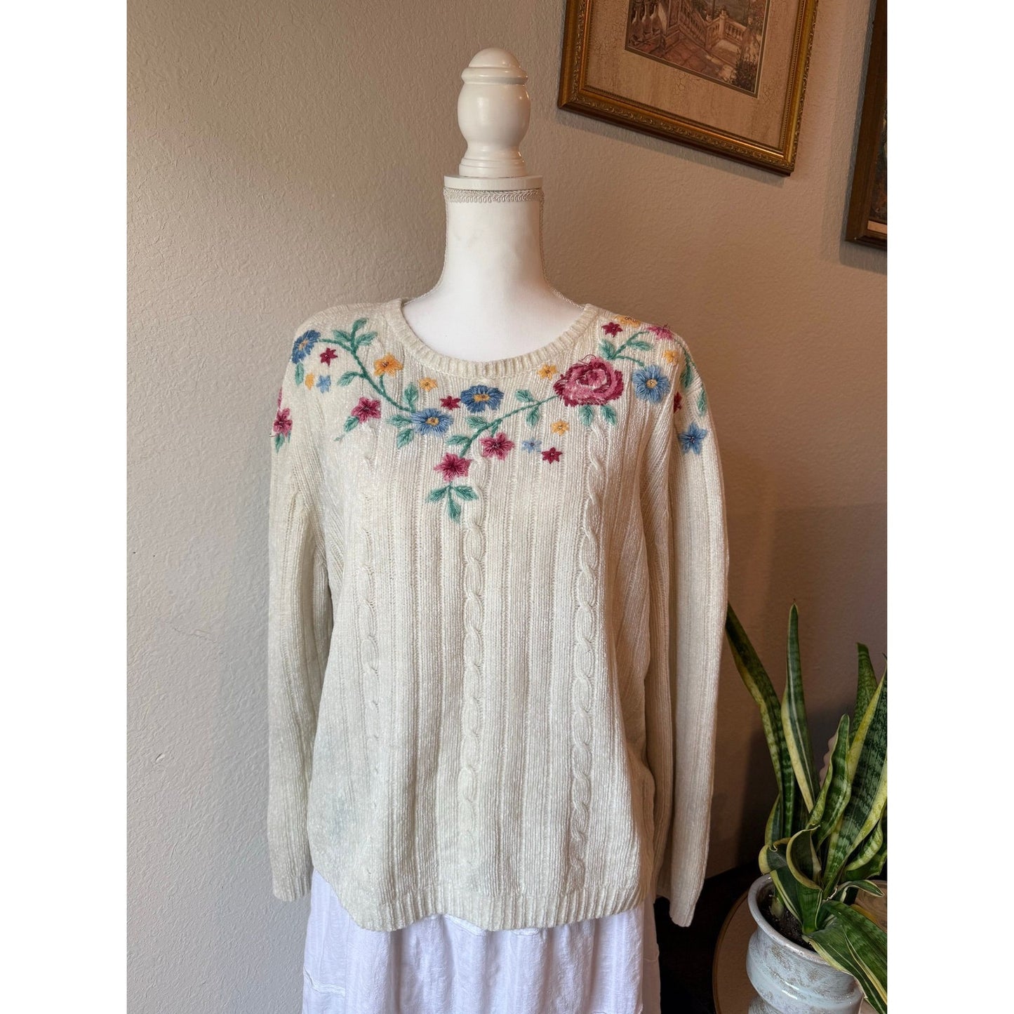Floral Knit Sweater