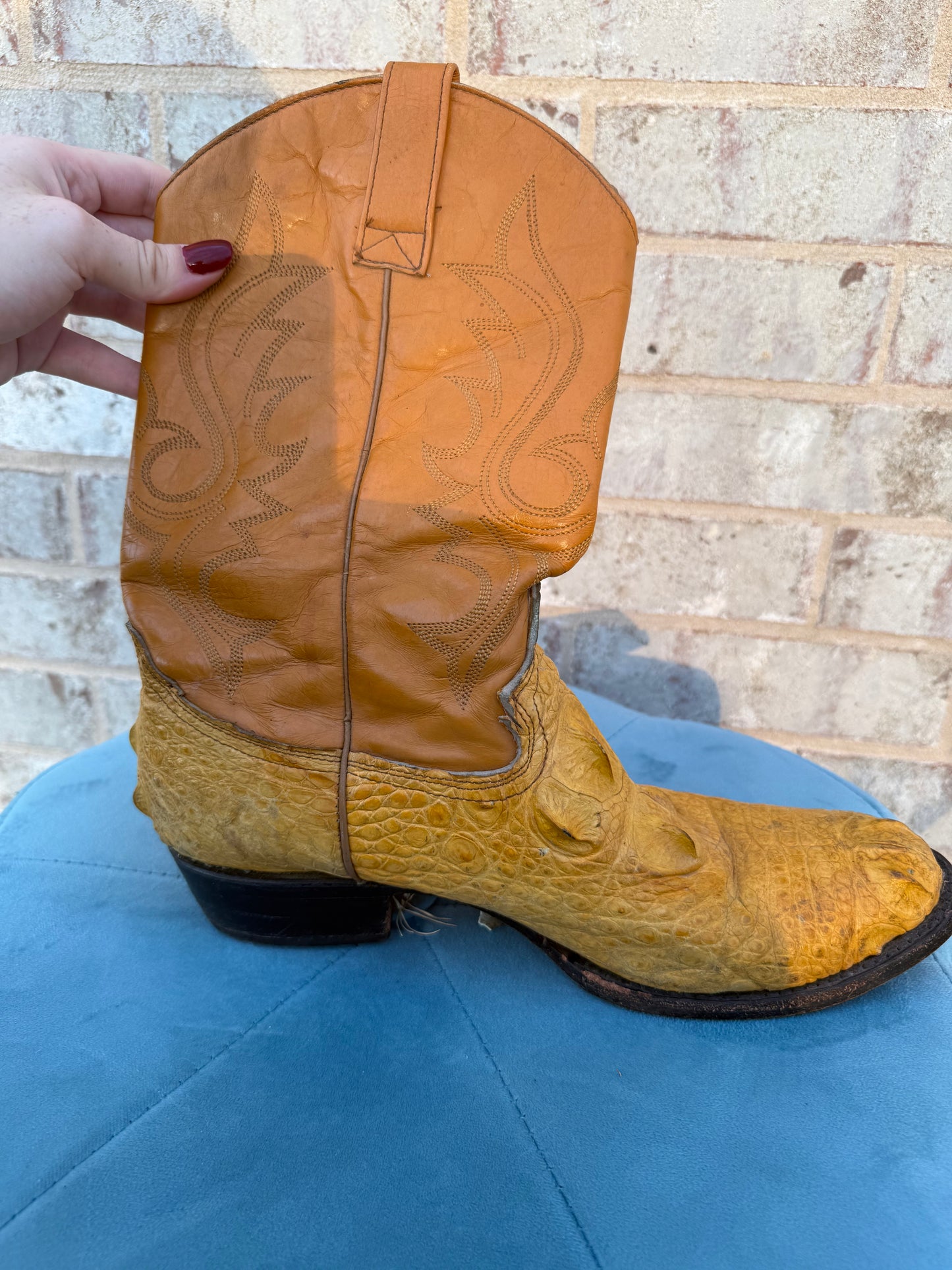 Yellow Ostrich Boots