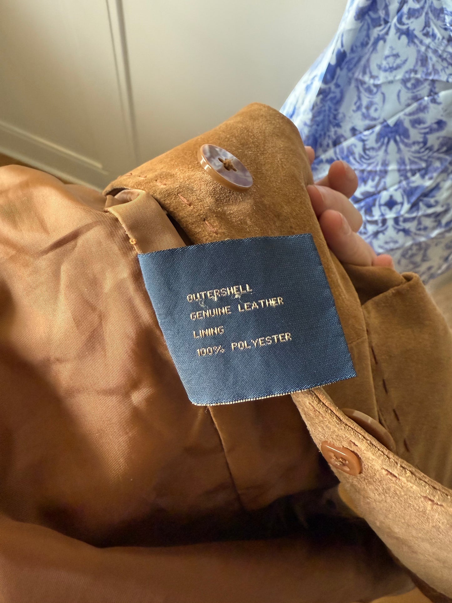 Brown Suede Button Up Jacket