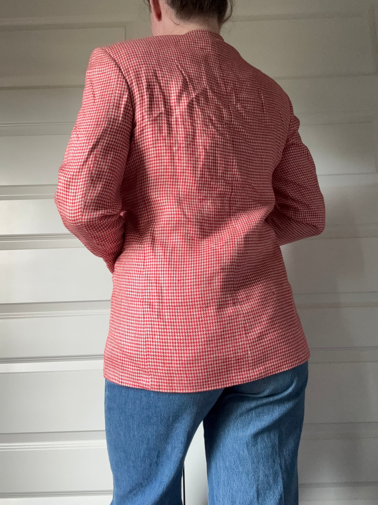 Red Houndstooth Blazer