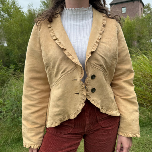 Tan Ruffle Blazer