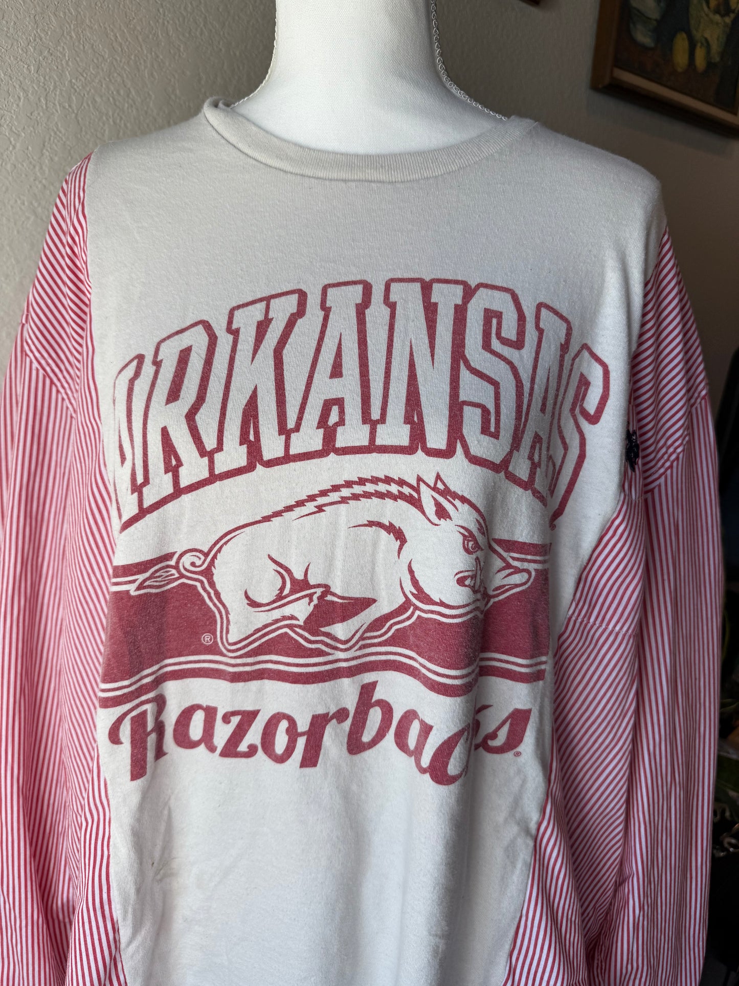 Arkansas Striped Button Up