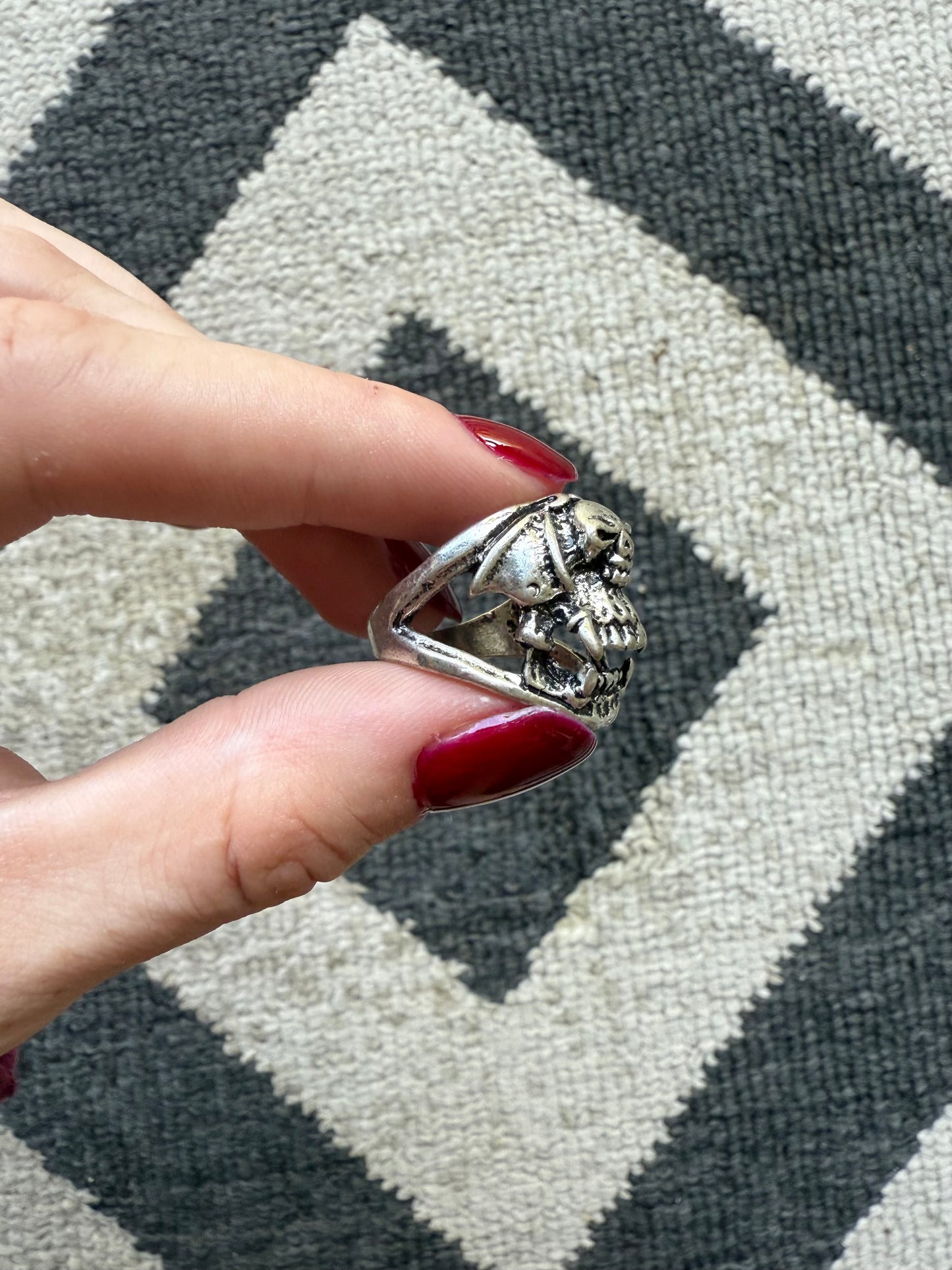 Bat & Skull Ring (9.5)