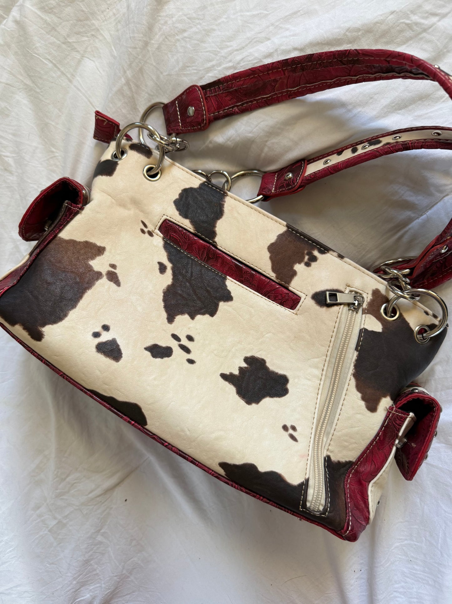 Cowhide Rhinestone Purse