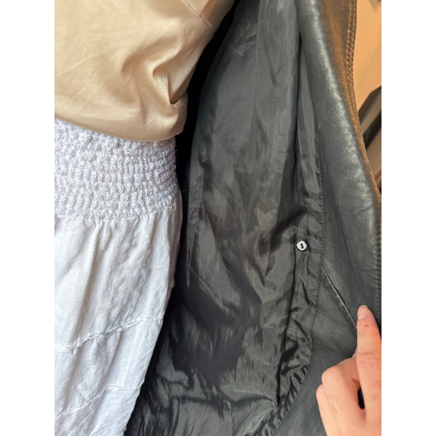 Black 100% Leather Trench Coat