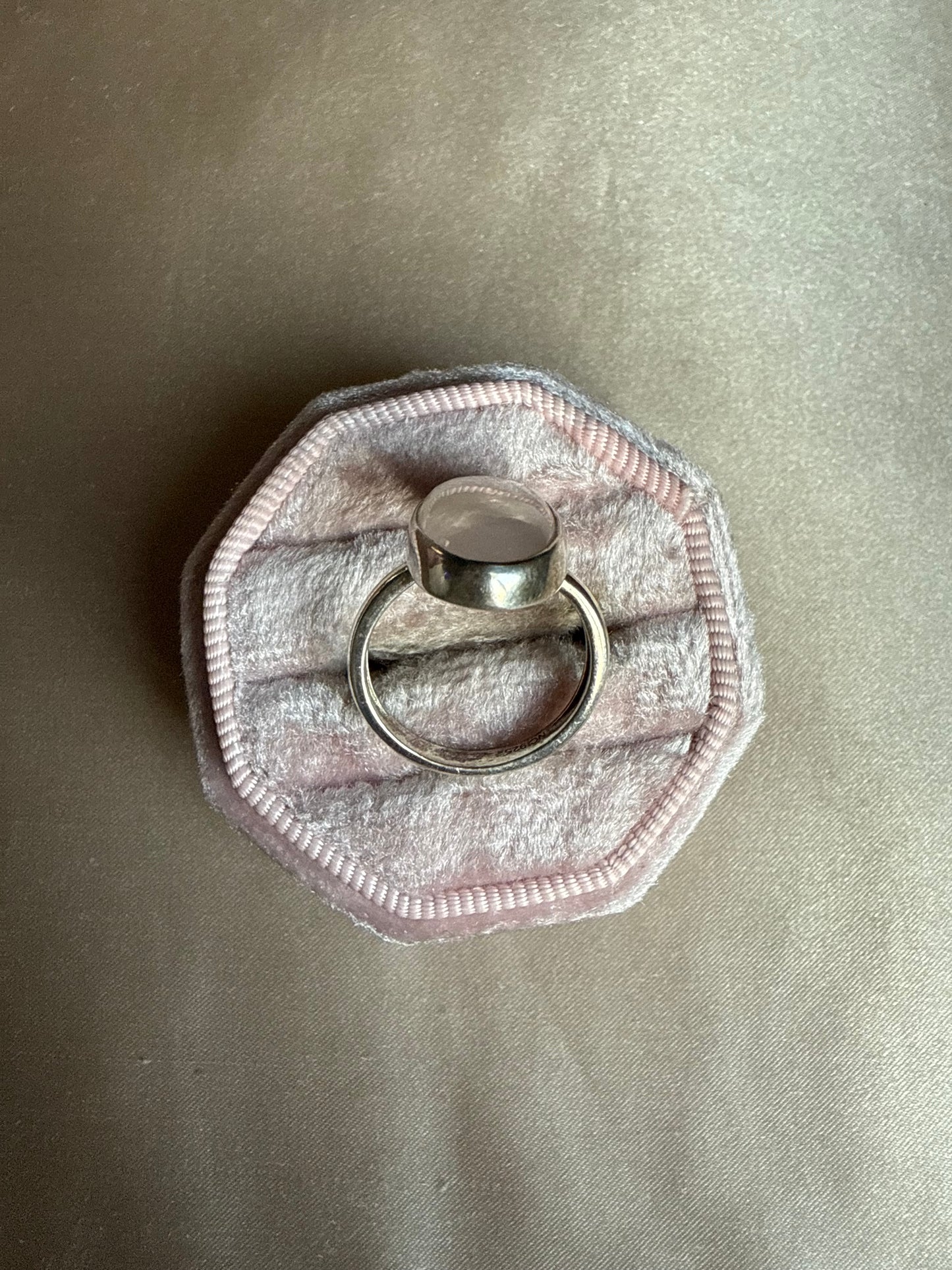 Sterling Rose Quartz Ring (6.5-7)