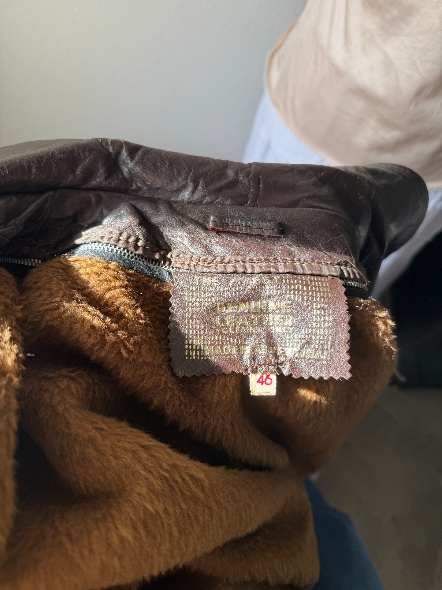 Brown Genuine Leather Trench