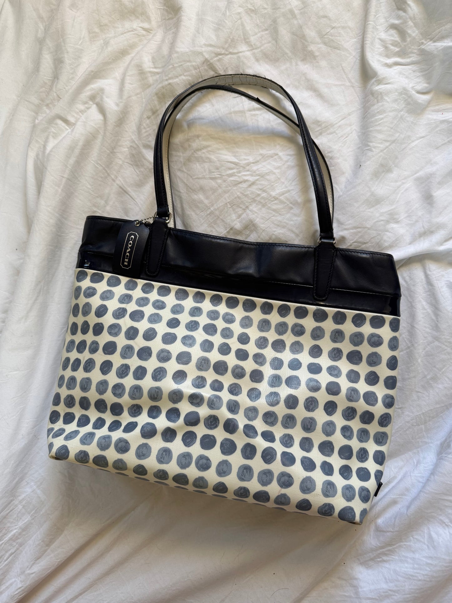Coach Navy Dot Tote