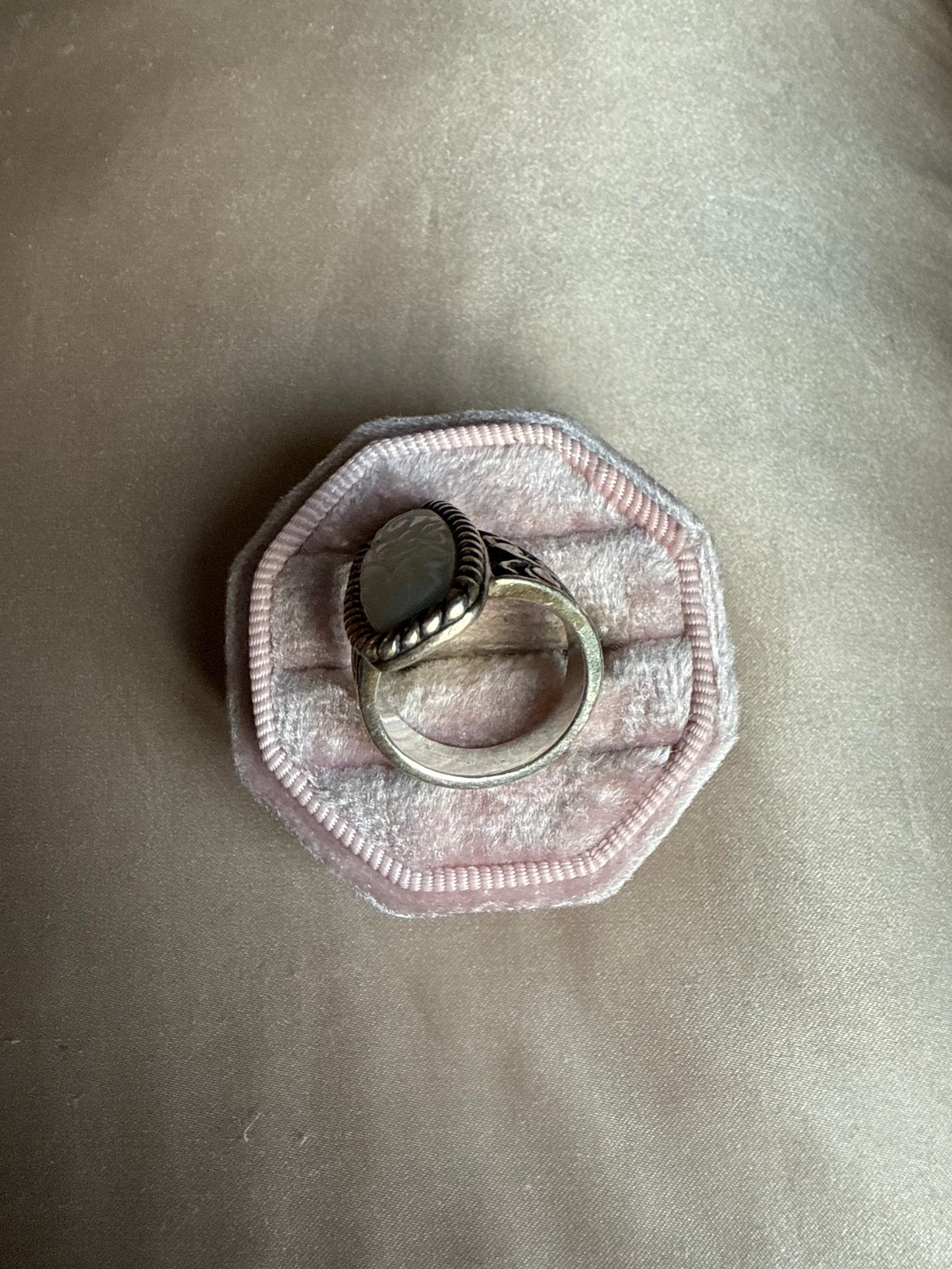 Sterling Carolyn Pollack Carved Mother of Pearl Ring (7)