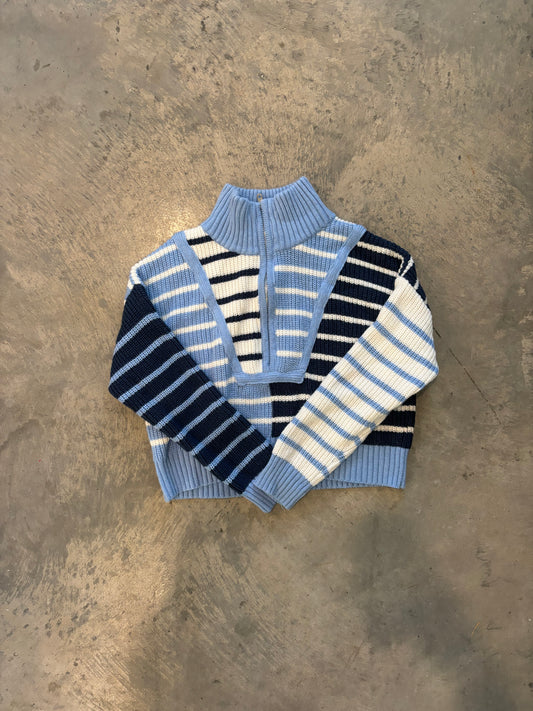 Blue Striped Quarterzip