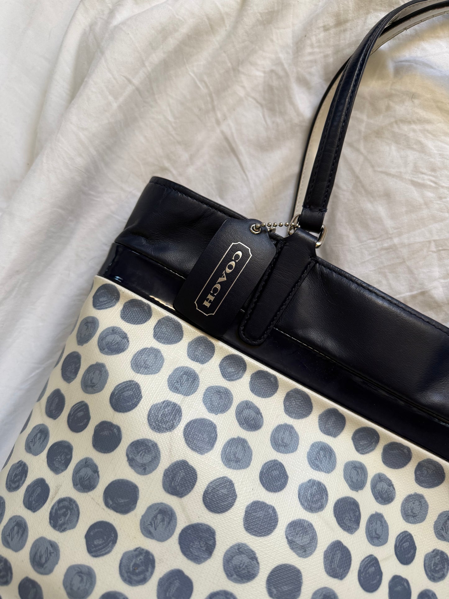 Coach Navy Dot Tote