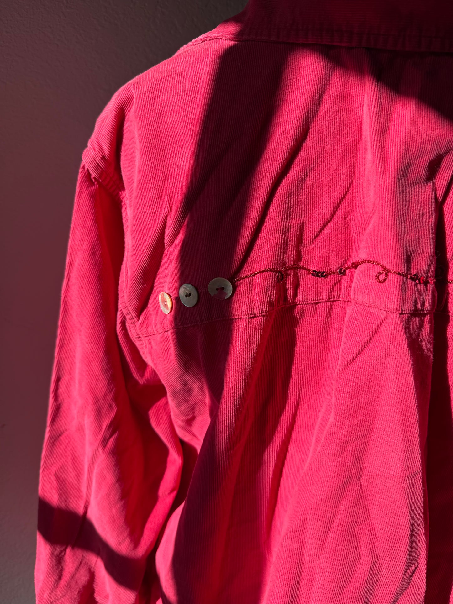 Pink Corduroy Button Up
