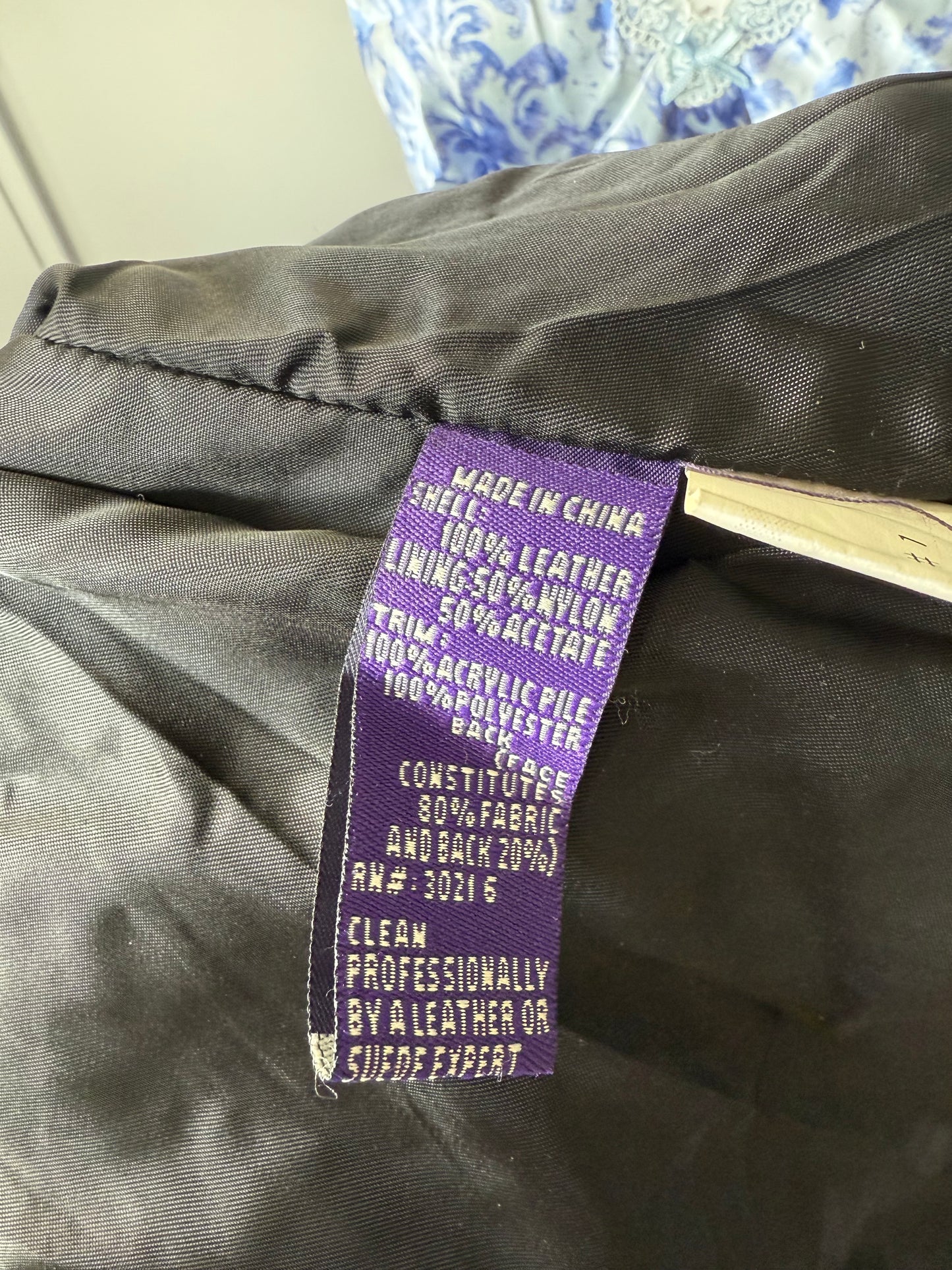 Leather Jacket with Faux Fur Collar