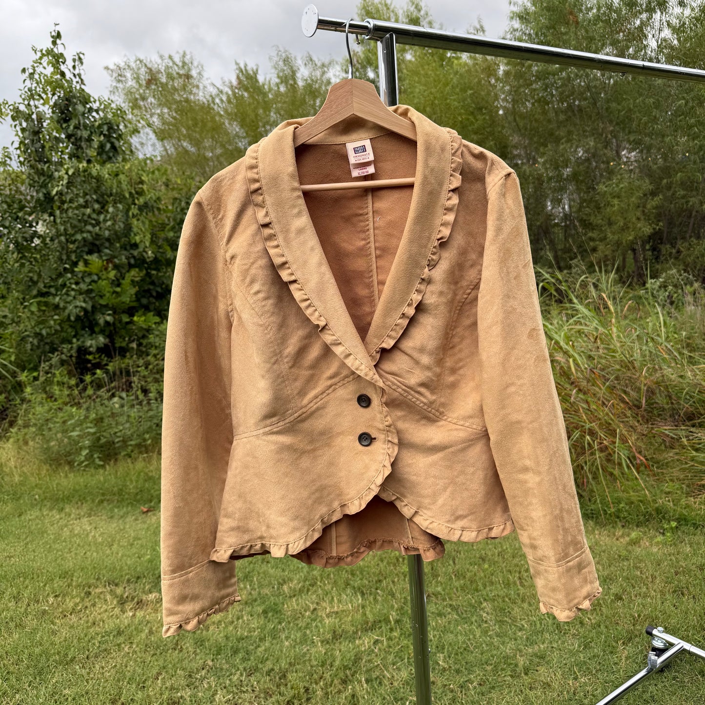 Tan Ruffle Blazer