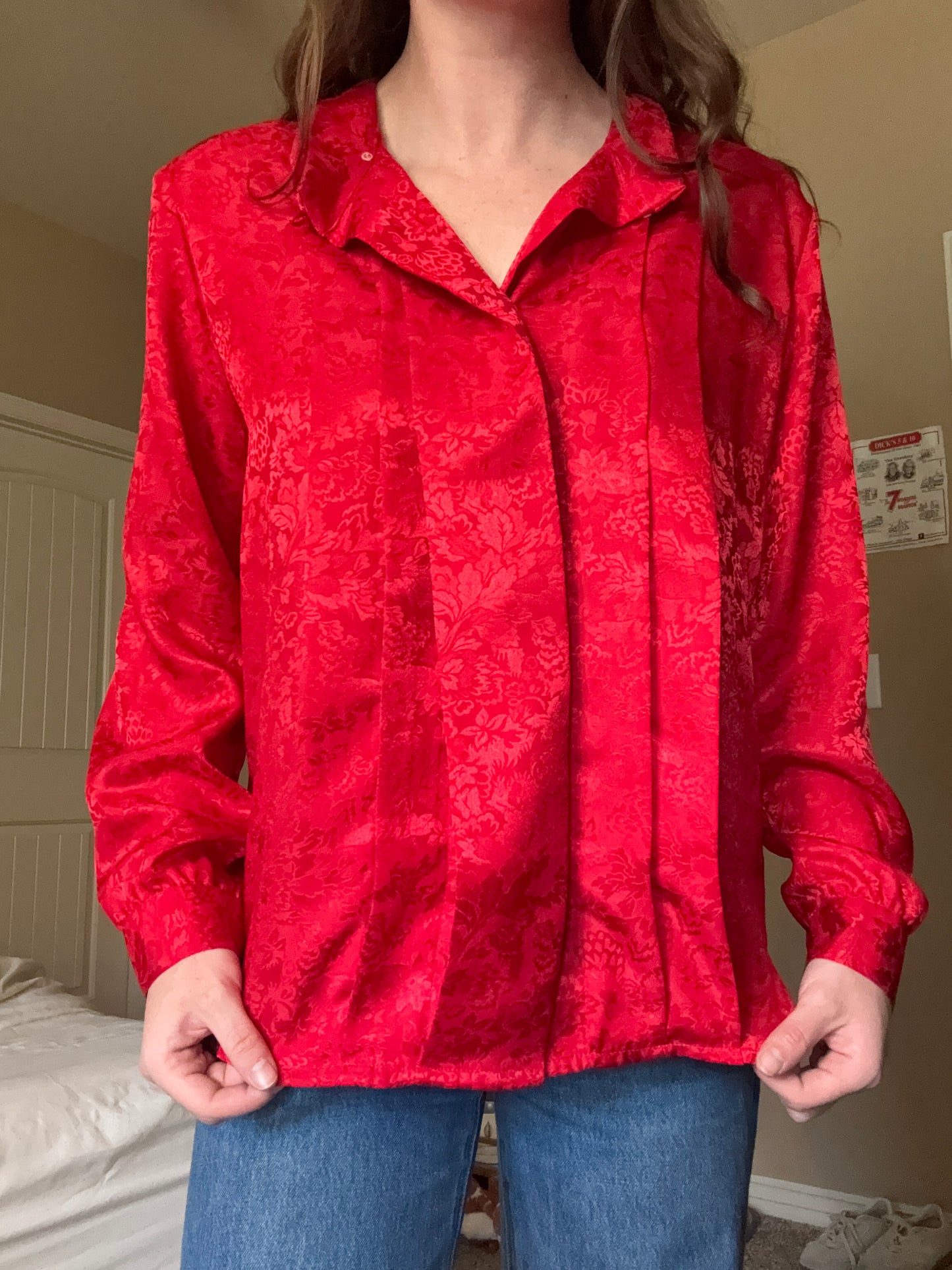 Red Silk Buttonup