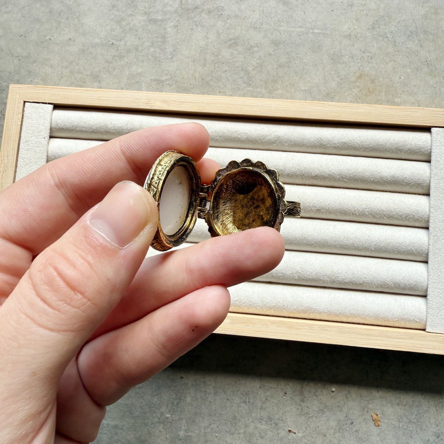 Porcelain Locket Ring