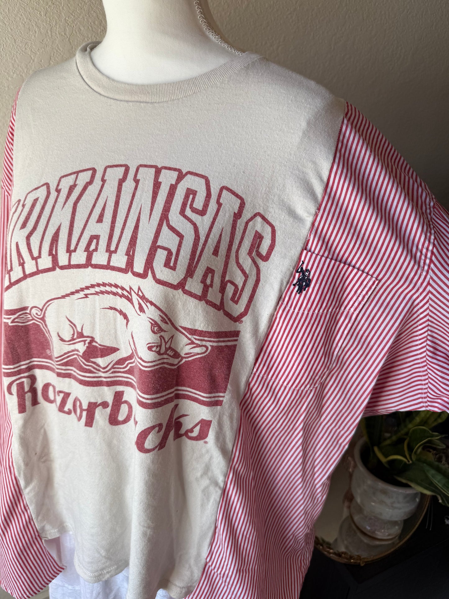 Arkansas Striped Button Up