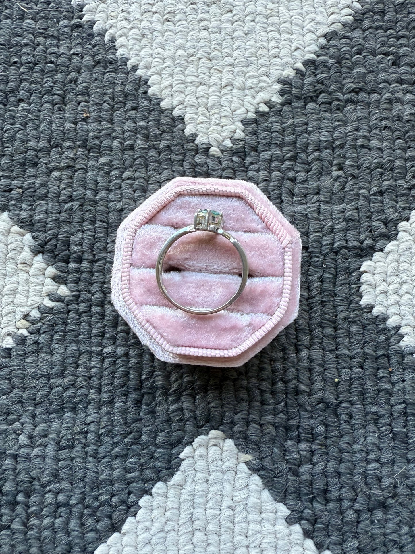 Sterling Light Blue Twisted Ring (10.25)