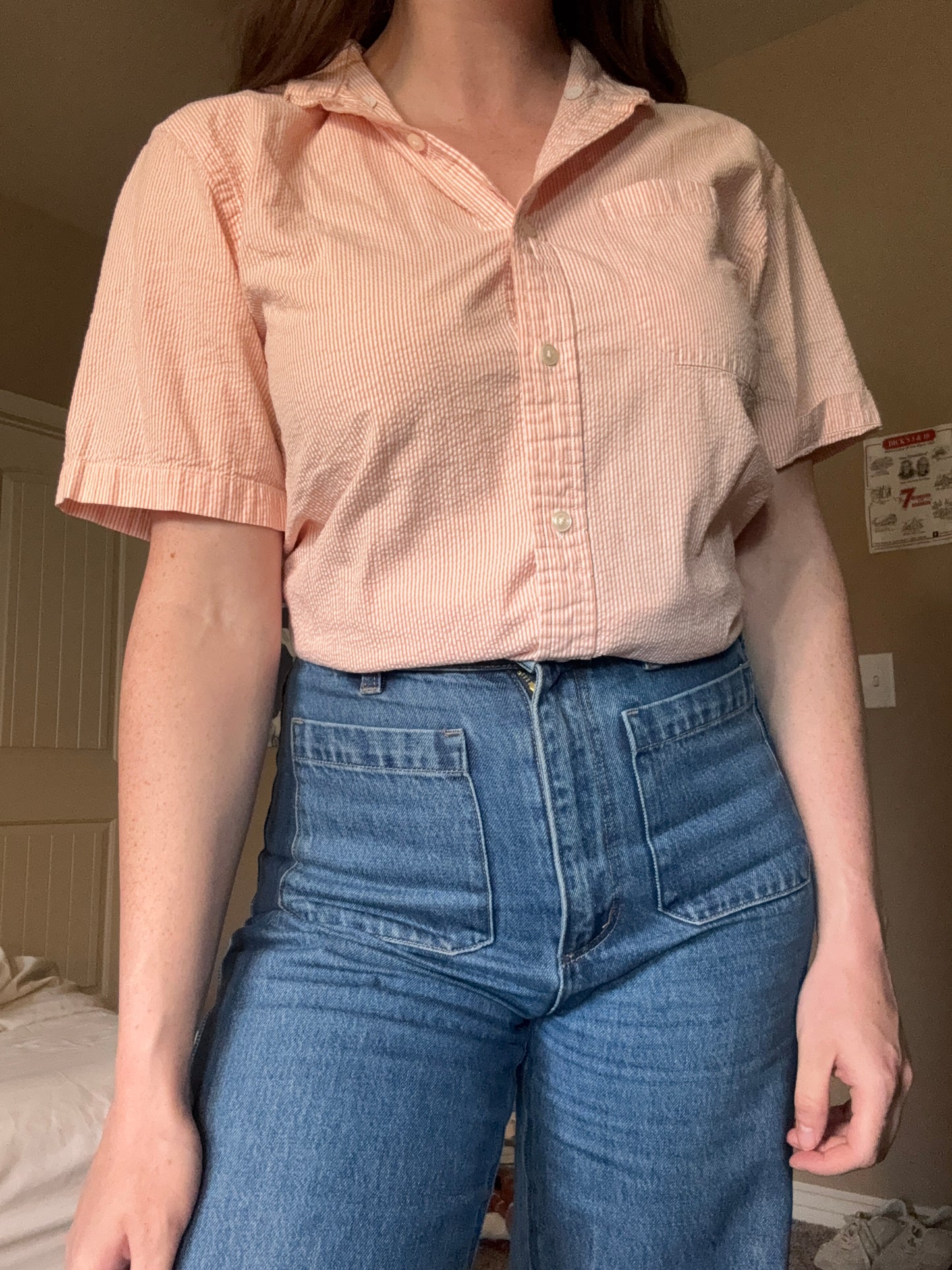 Peach Buttonup