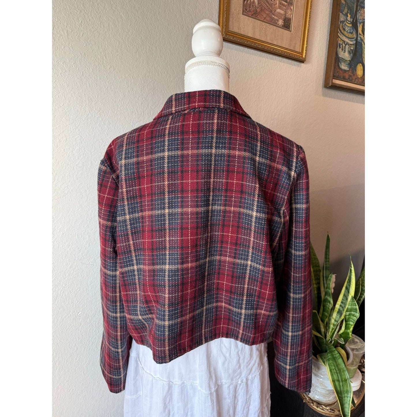 Plaid Cropped Blazer