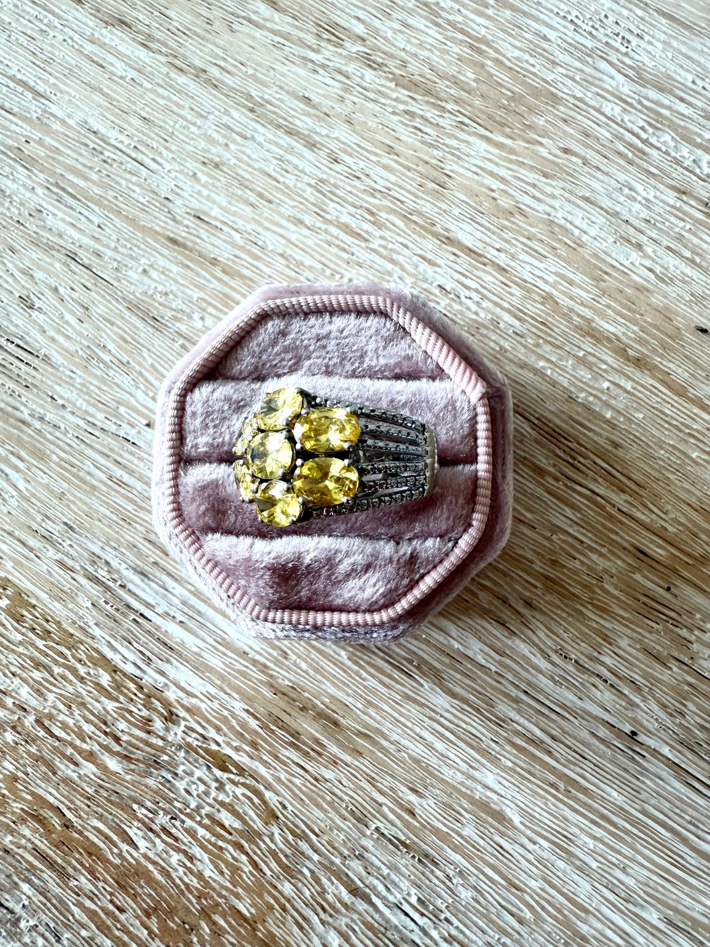 Steel Yellow Citrine Ring (7.5)