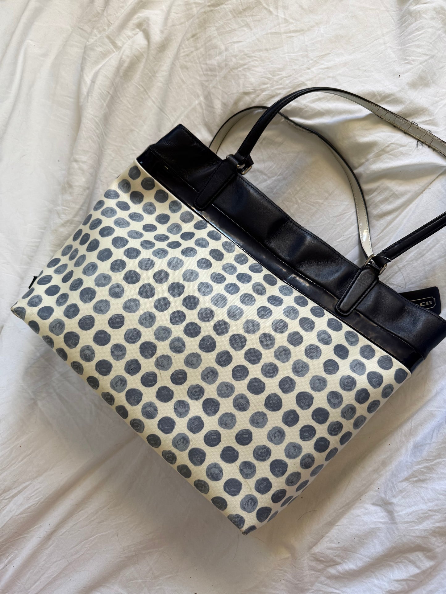 Coach Navy Dot Tote