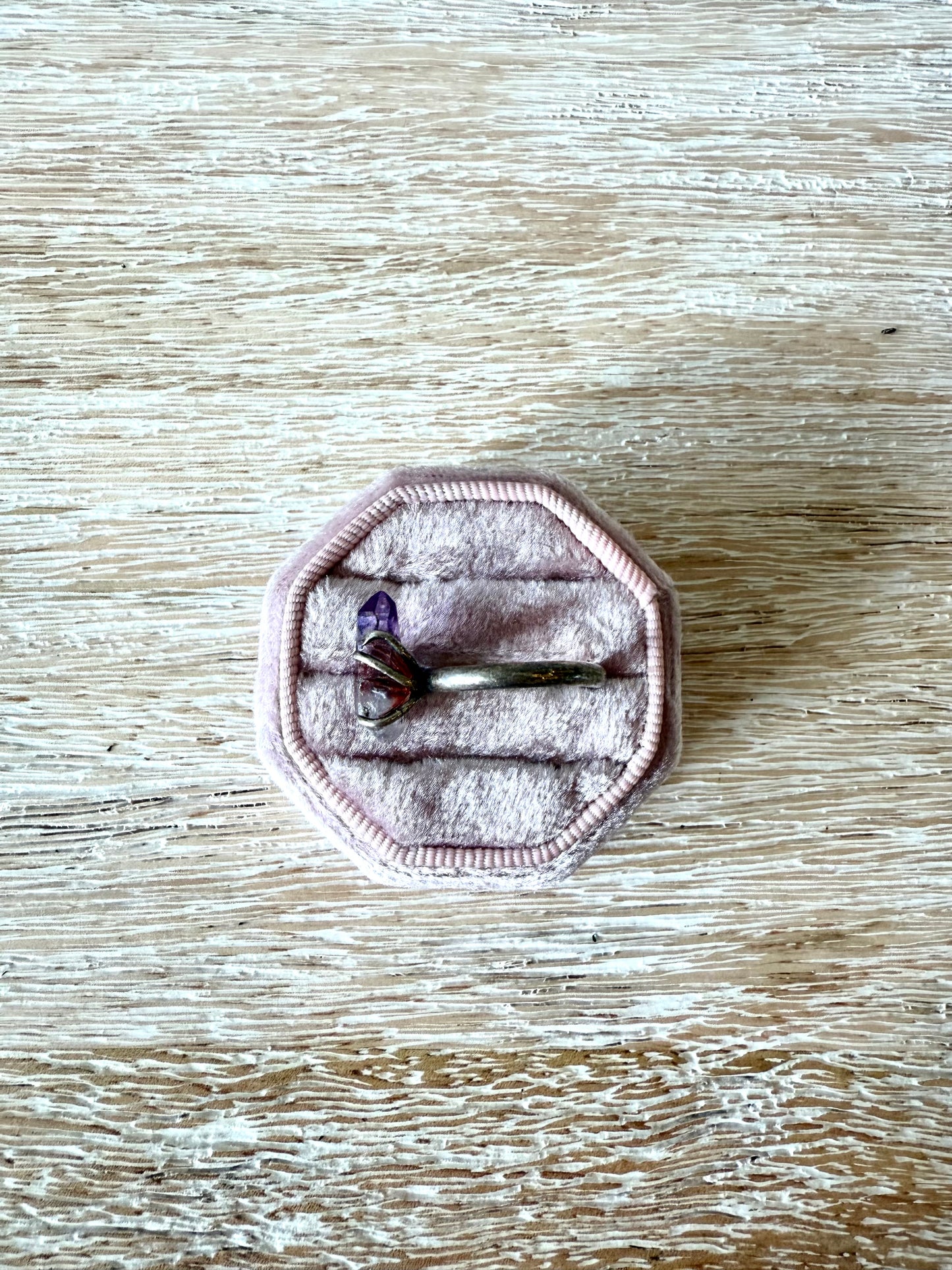 Sterling Amethyst Stone Ring (8.25)