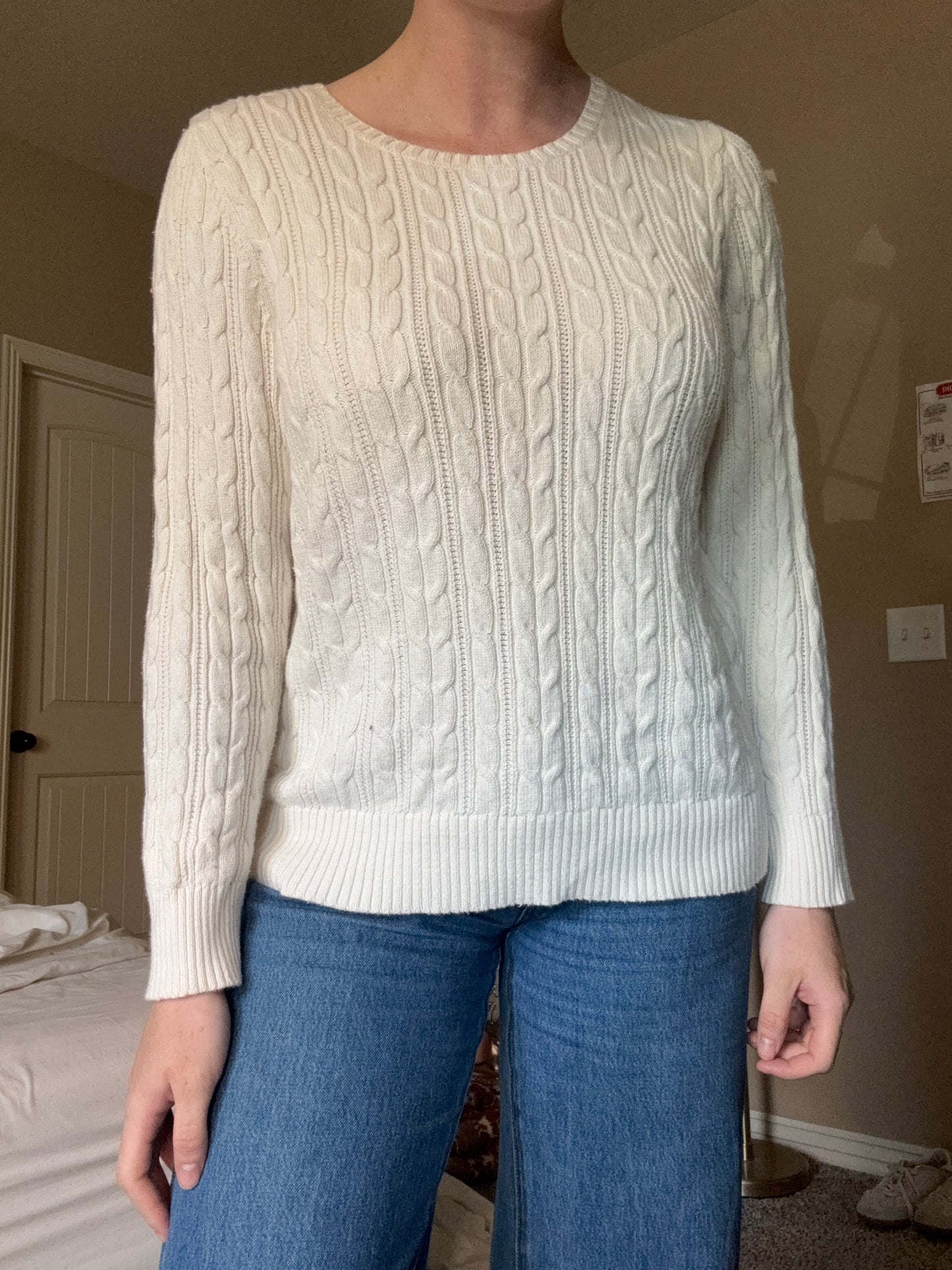 Cream Cable Knit Sweater
