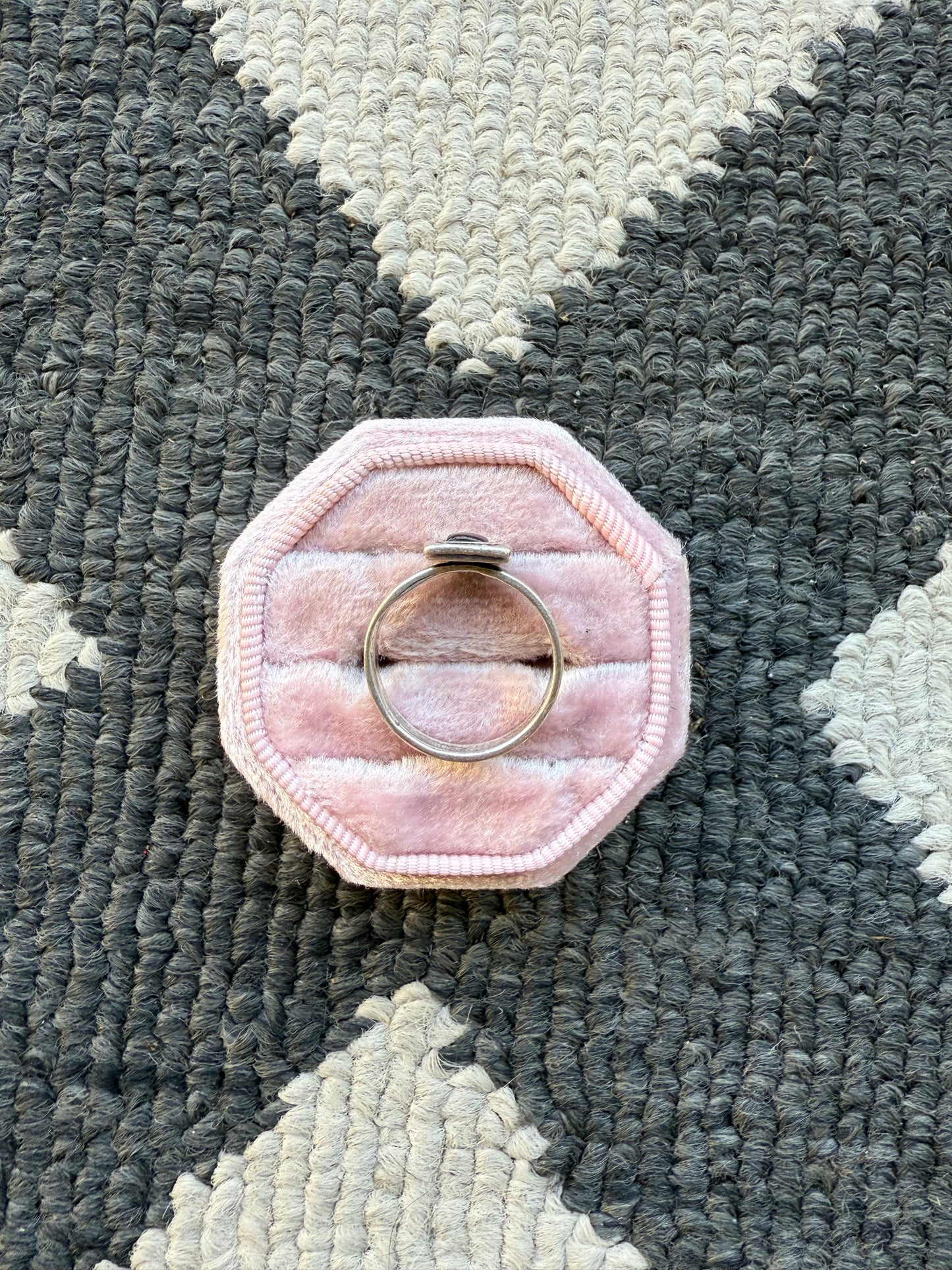 Sterling Garnet Square Ring (6.75)