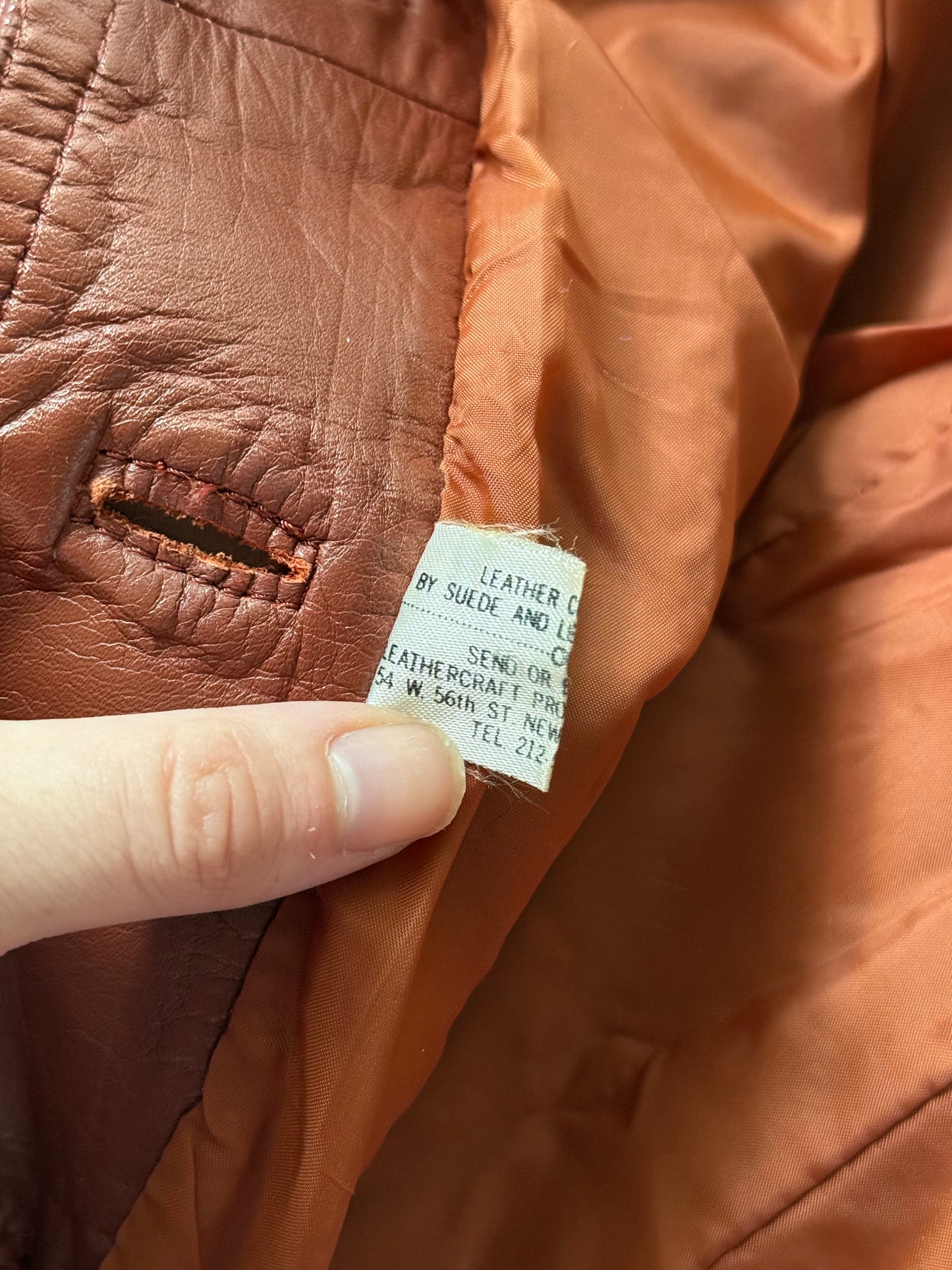 70s Rust Leather Coat