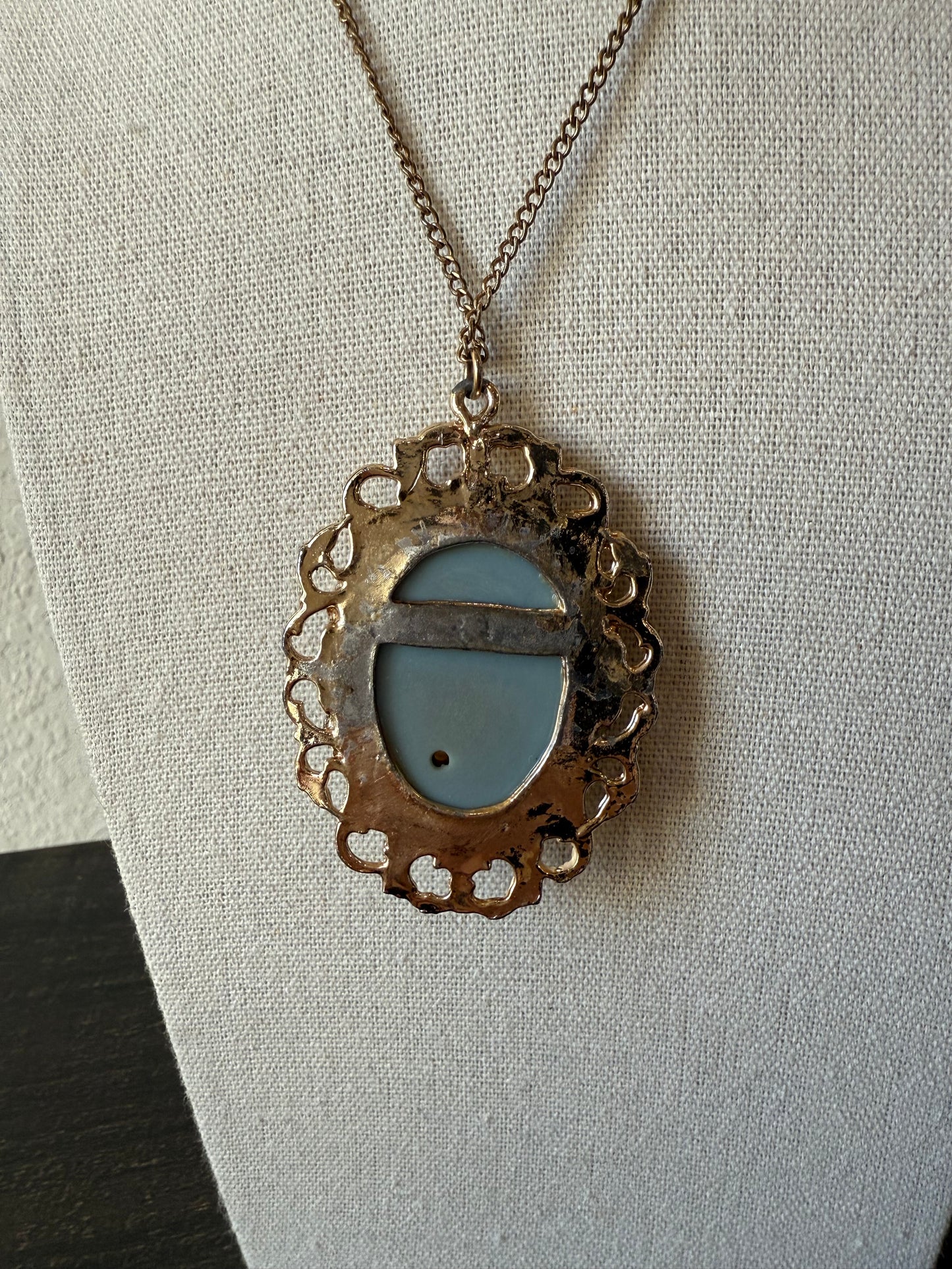 Light Blue Cameo Necklace