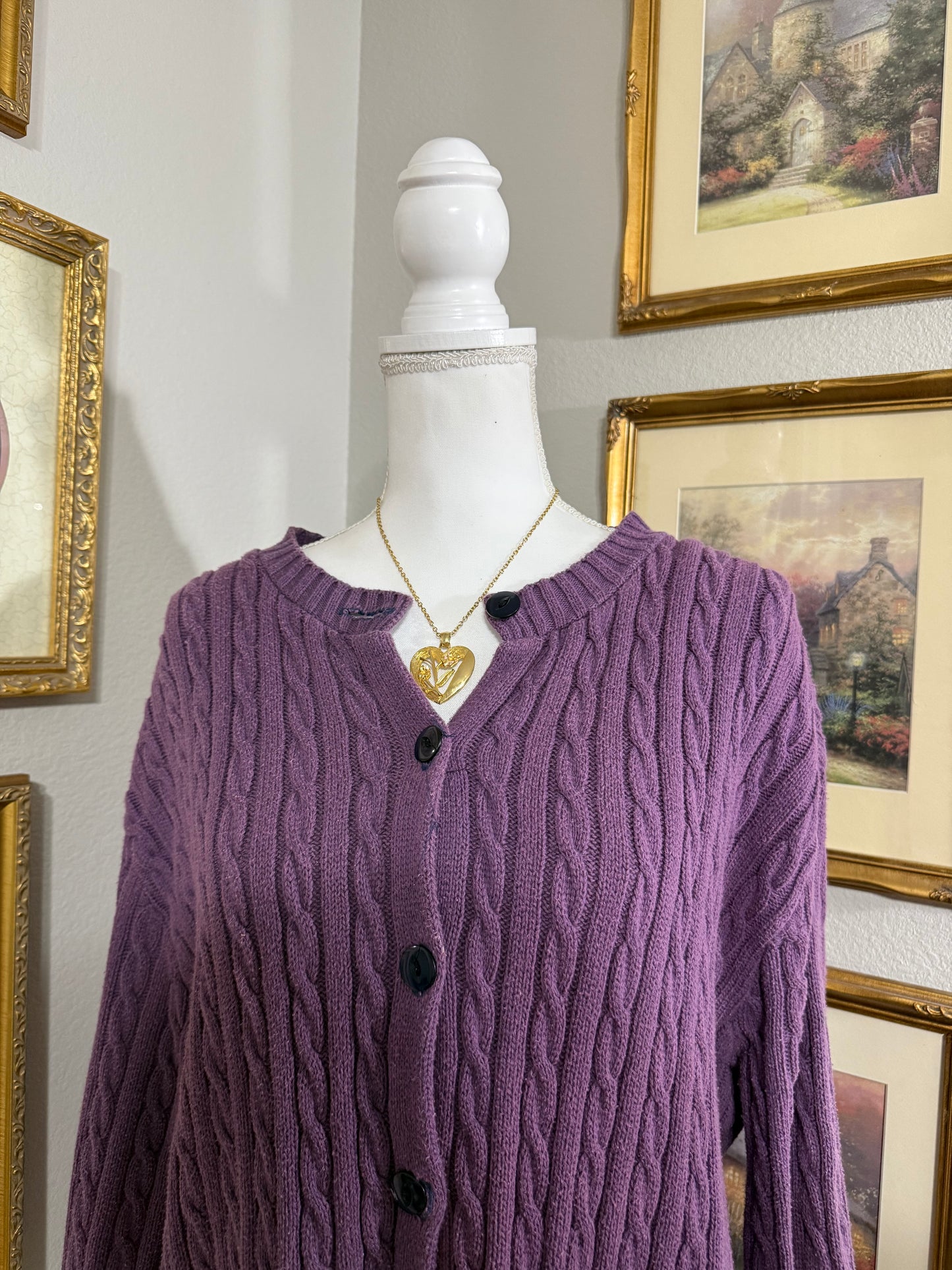 Purple Vintage Chunky Knit Sweater
