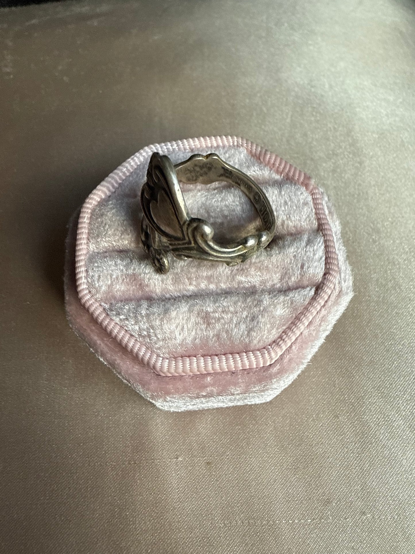 Sterling Avon Treasured Heart Spoon Ring (7-9)