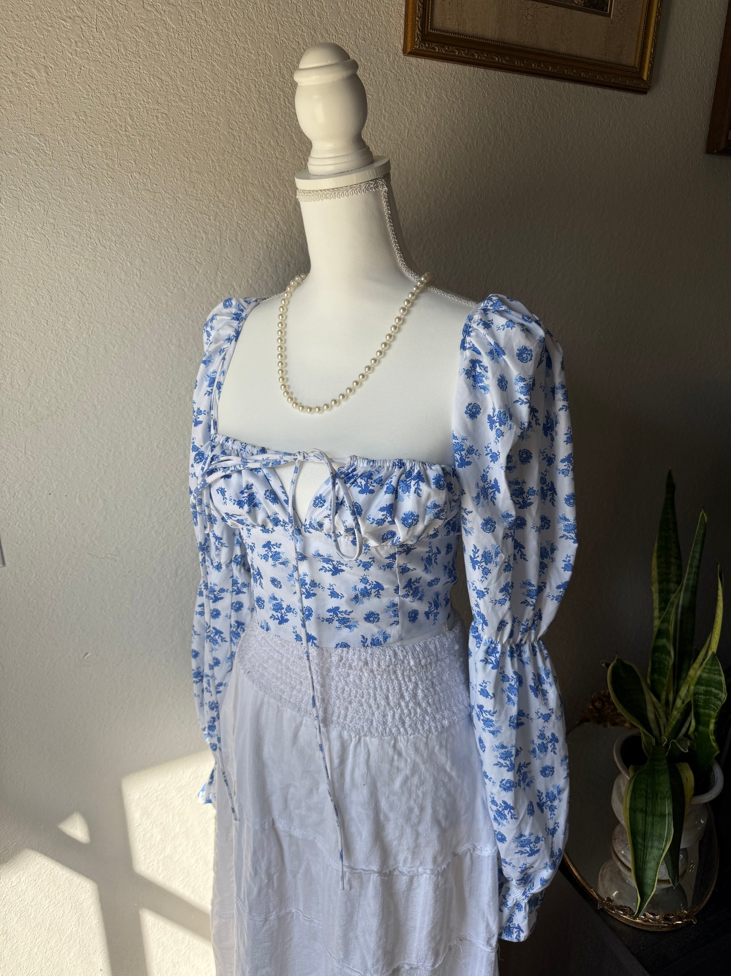 M - Blue Floral Top