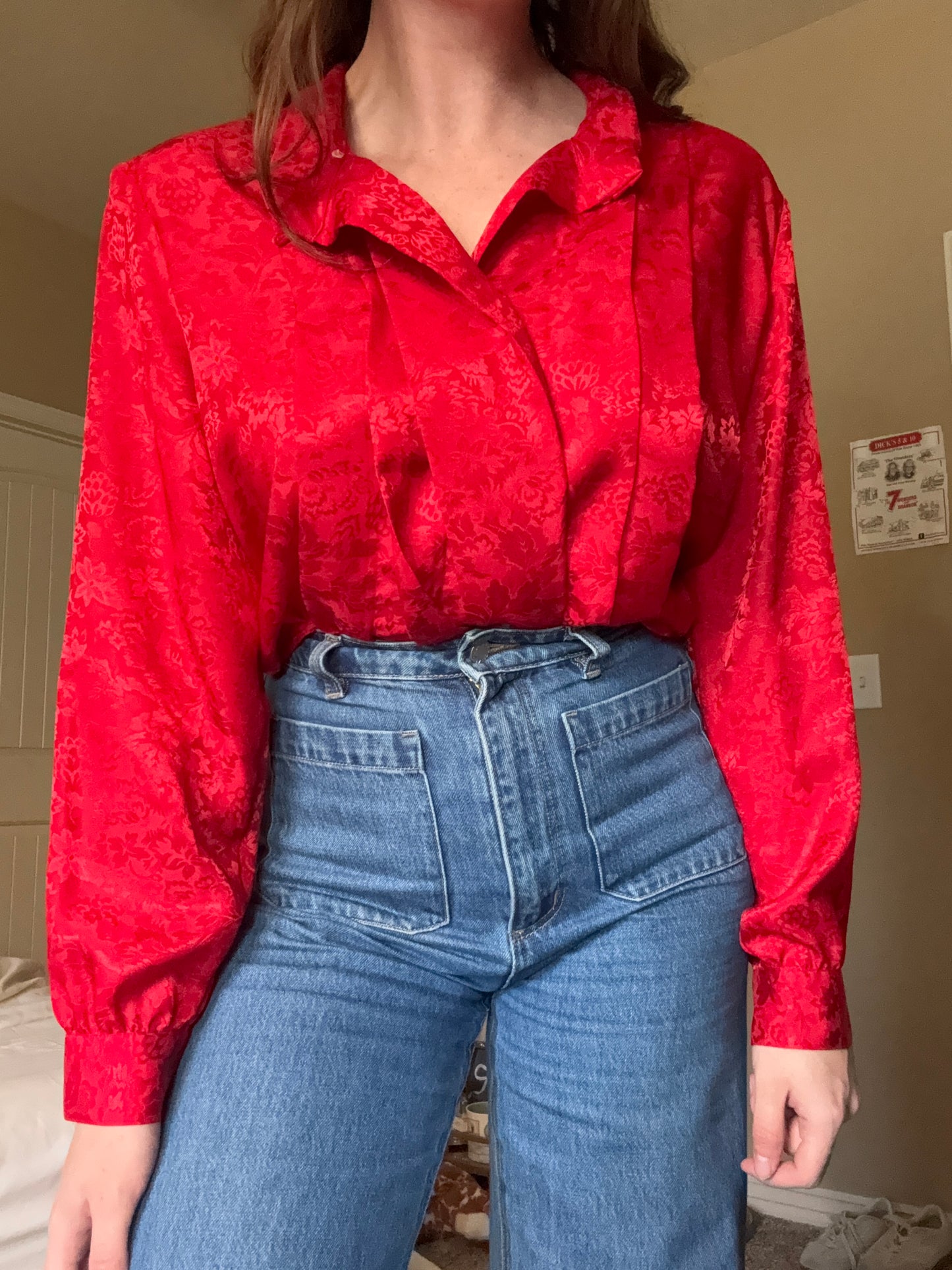 Red Silk Buttonup