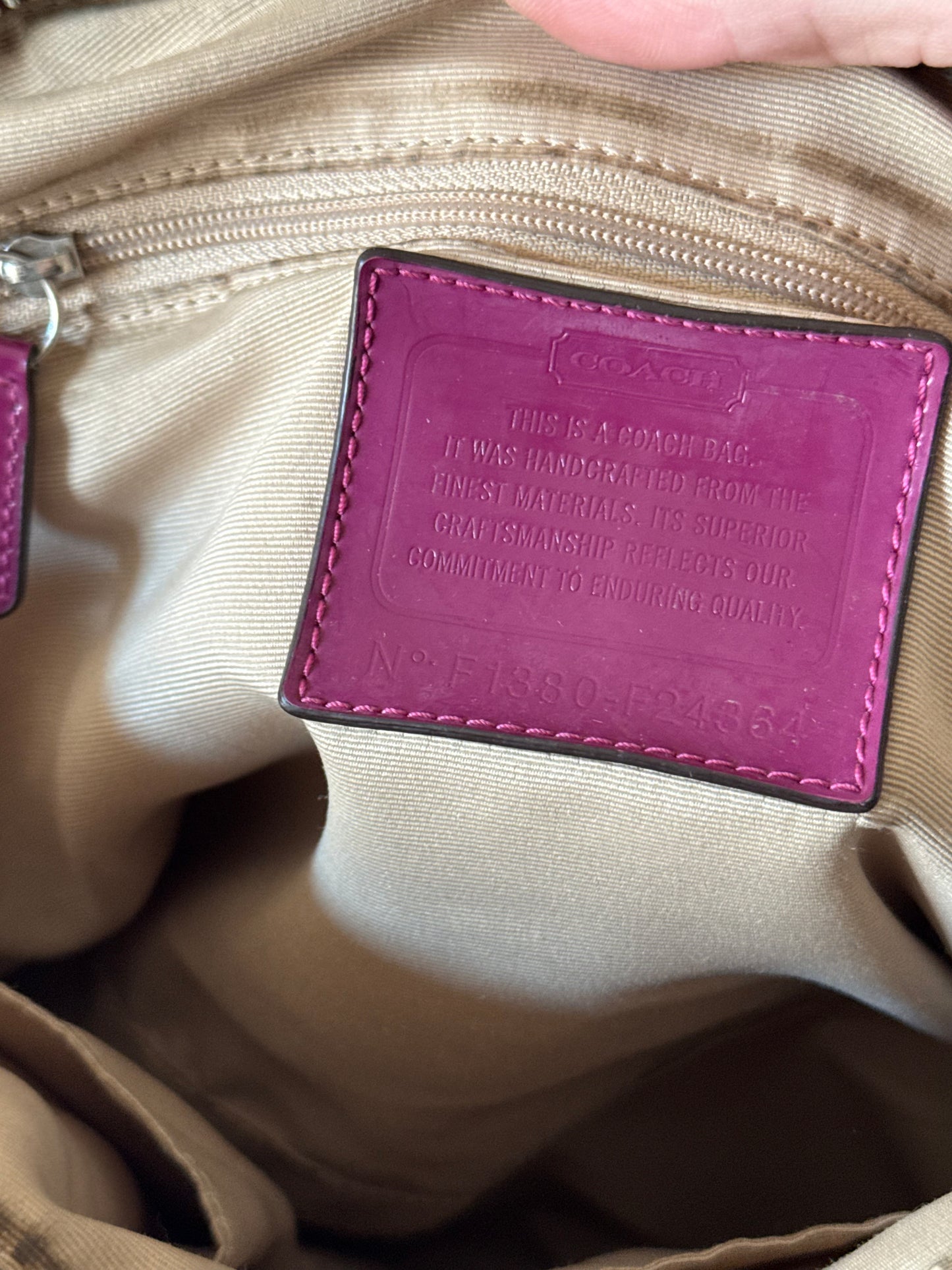 Coach Pink Signature Satchel