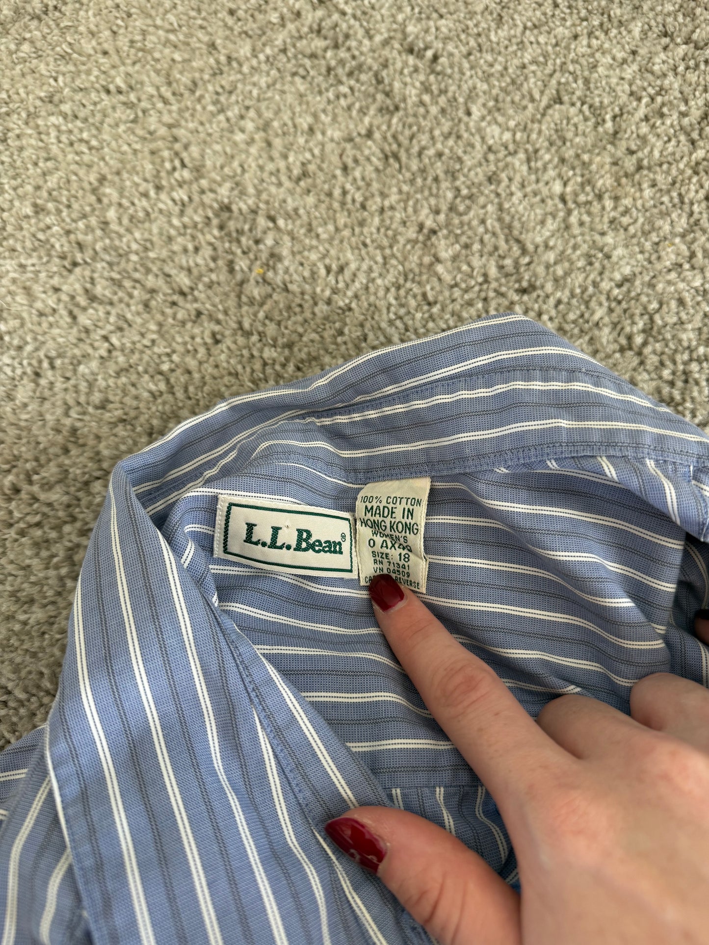 LL Bean Striped Button Up