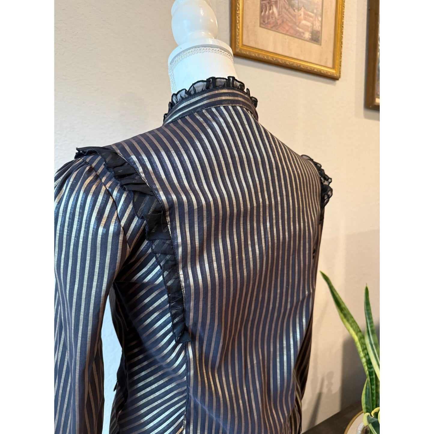 Striped Ruffle Button Up