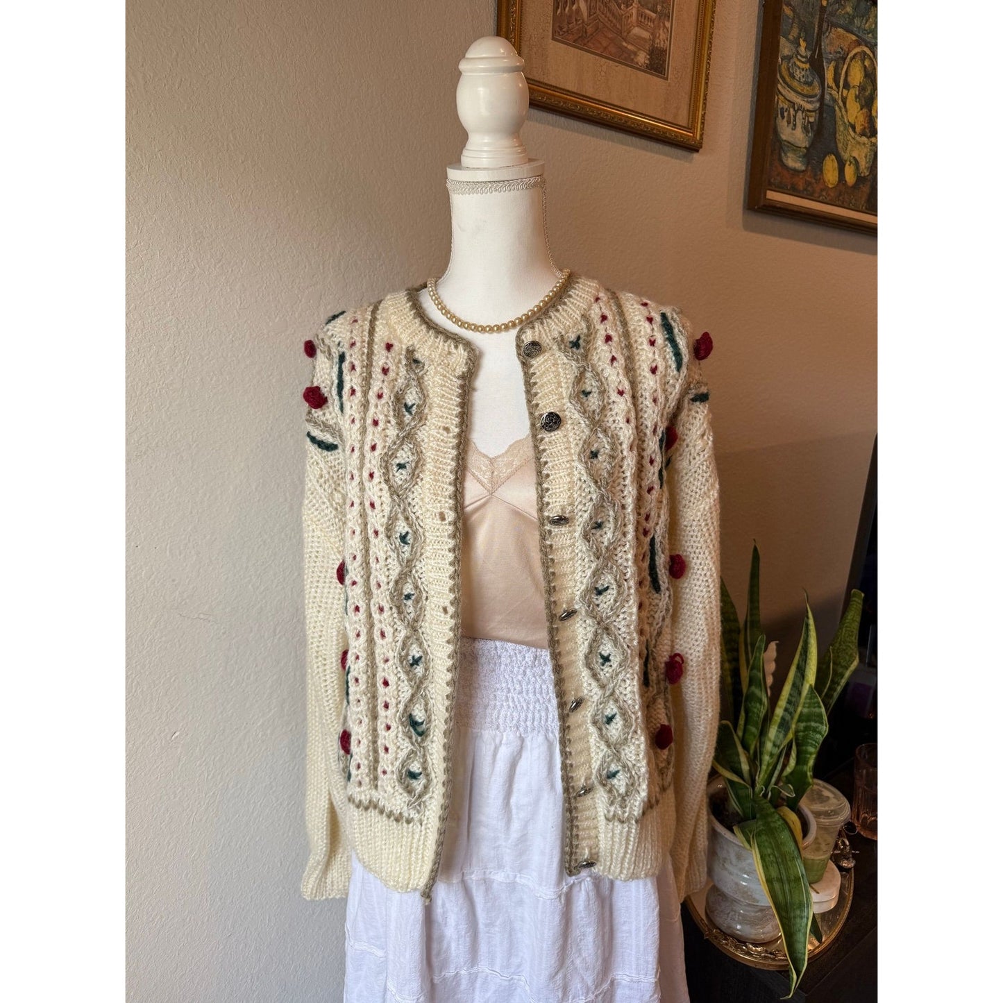 Vintage Roses Knit Sweater