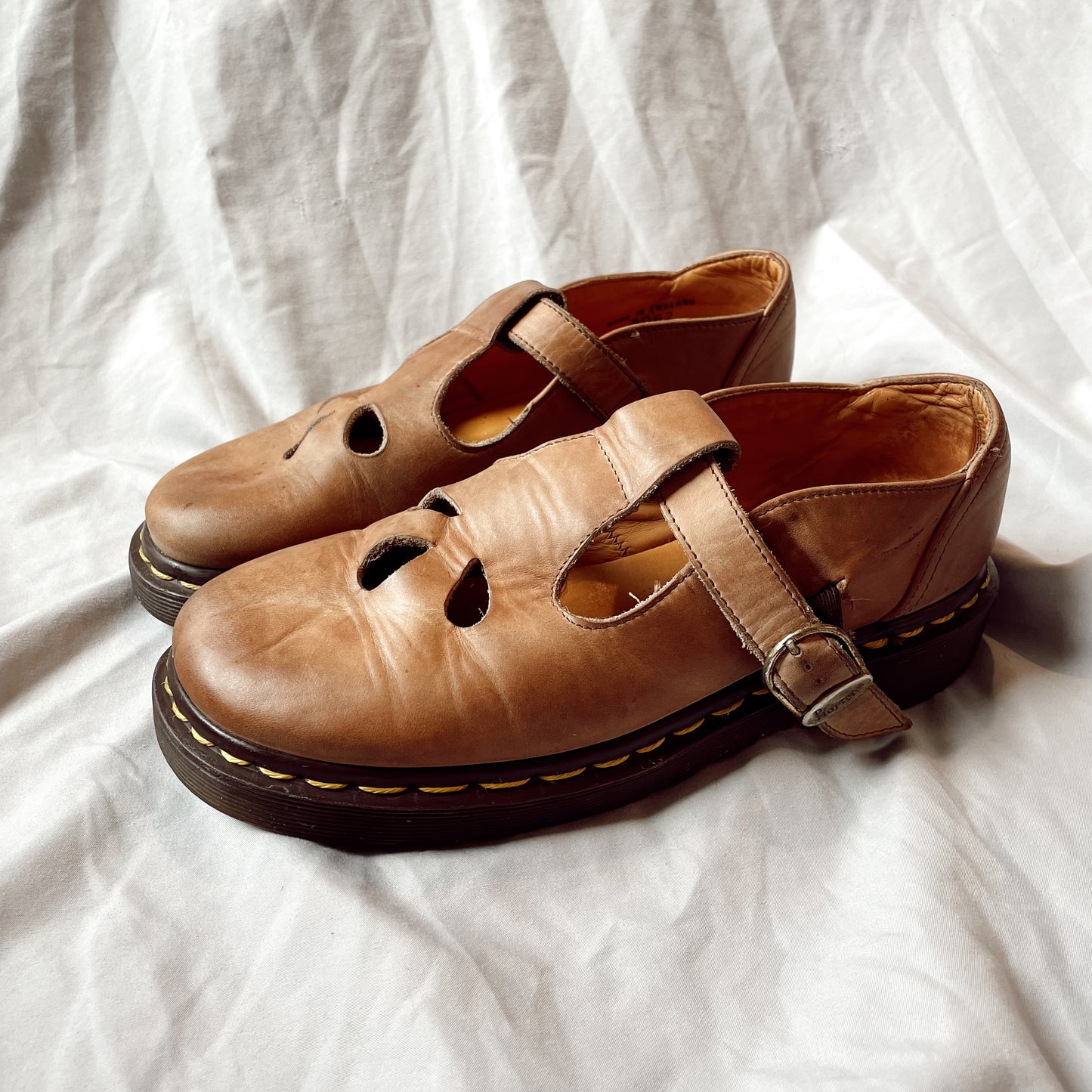 Tan Cutout Mary Janes