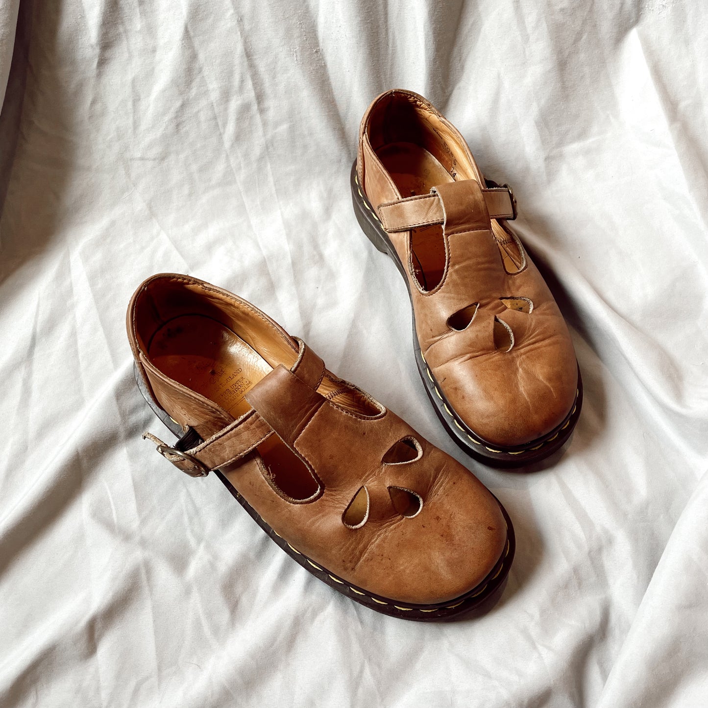 Tan Cutout Mary Janes