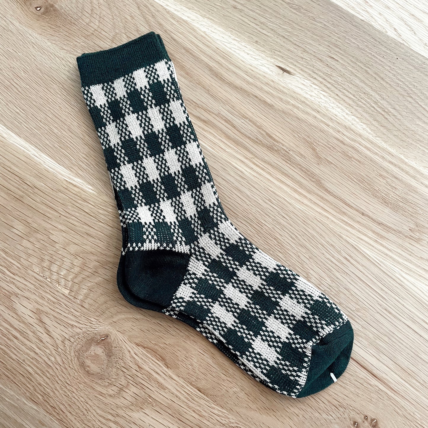 Green Gingham Socks