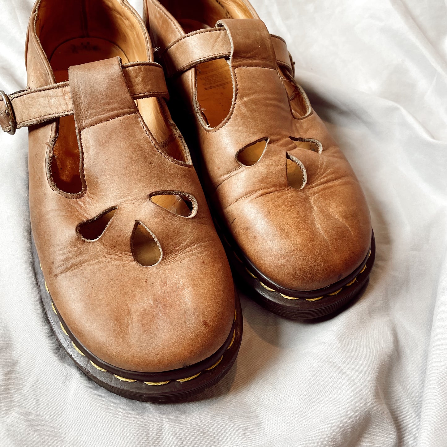 Tan Cutout Mary Janes