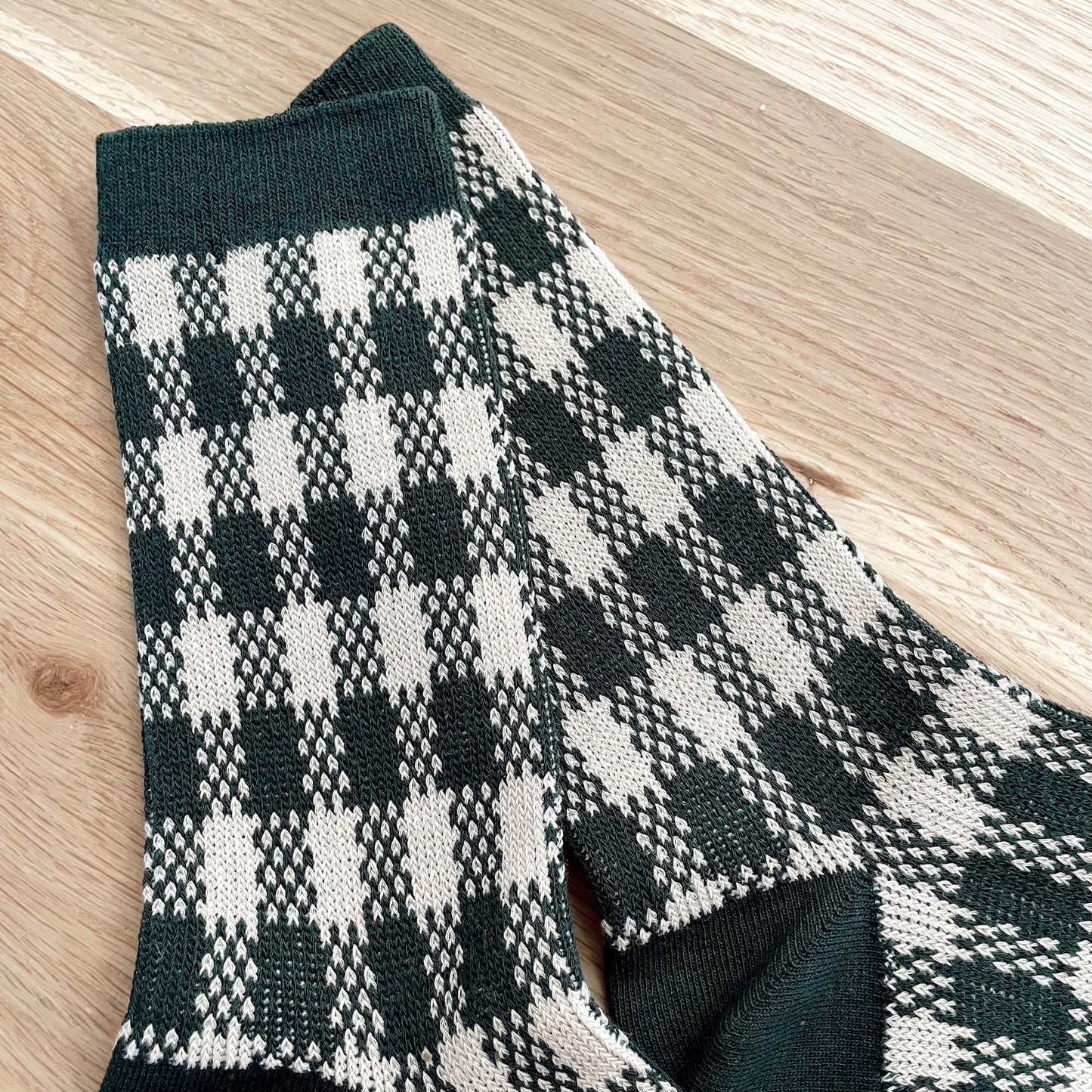 Green Gingham Socks