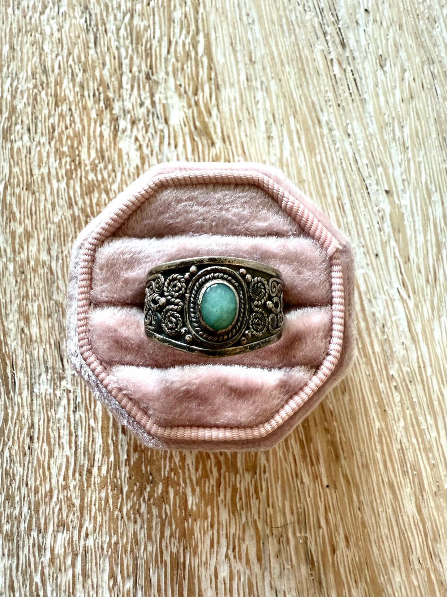 Sterling Turquoise Filigree Ring (8-9.5)