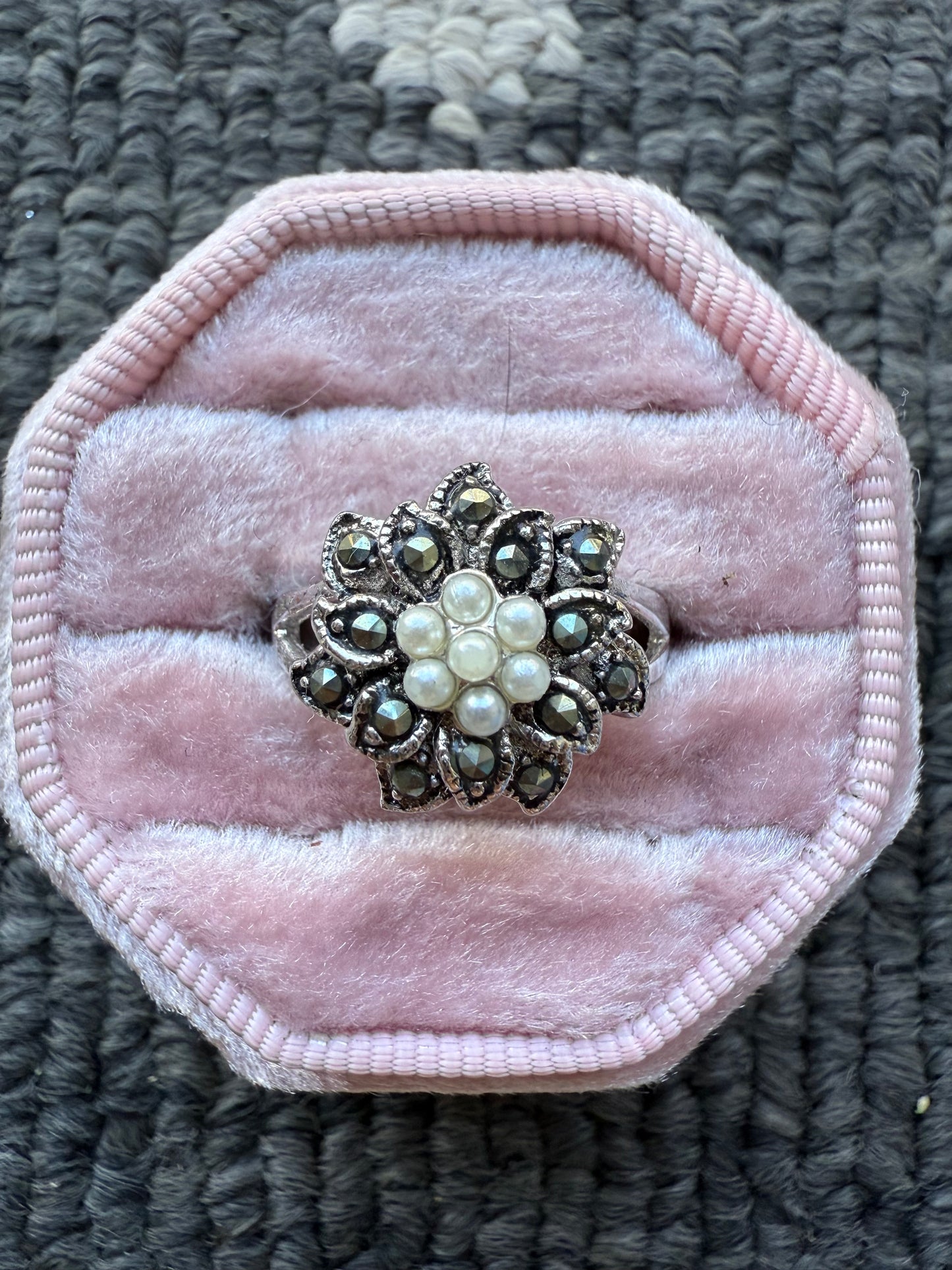 Sterling Pearl Flower Ring (6)
