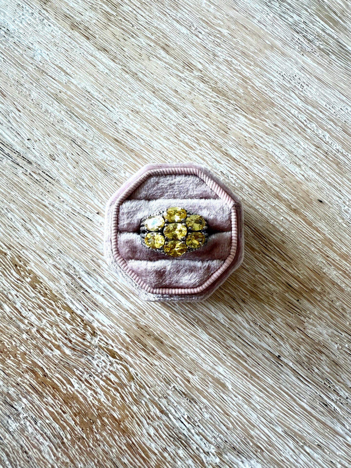 Steel Yellow Citrine Ring (7.5)