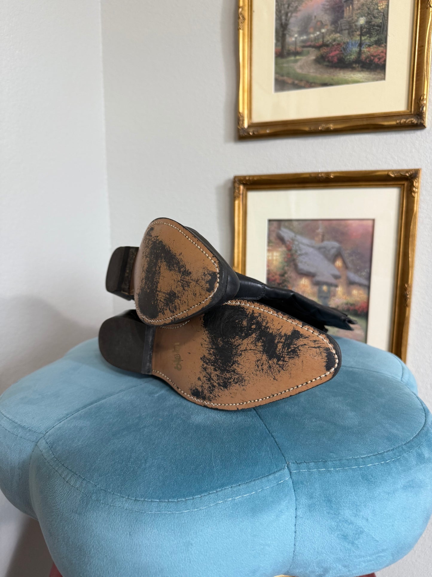Vintage Capezio Black Western Cowboy Boots